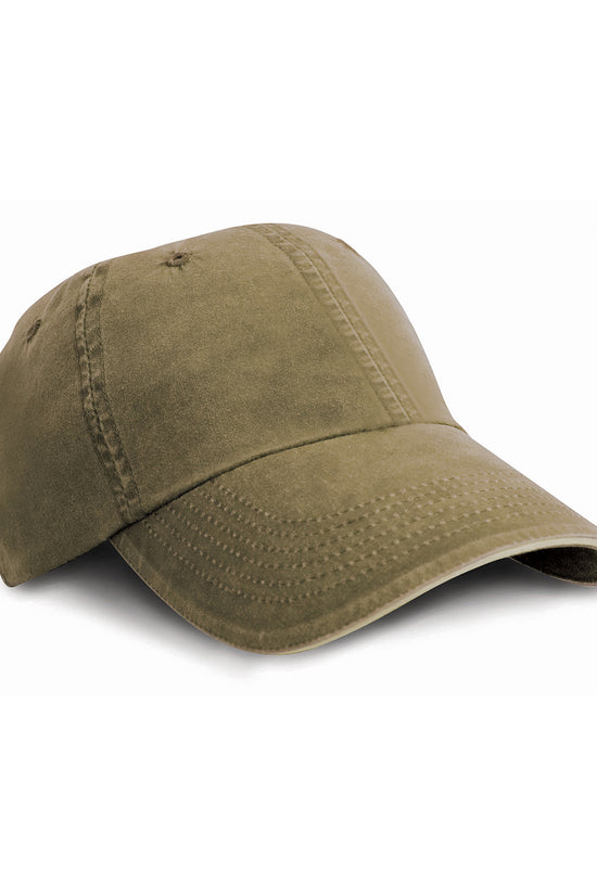 Fine Line Cotton Cap with Contrasting Sandwich Peak