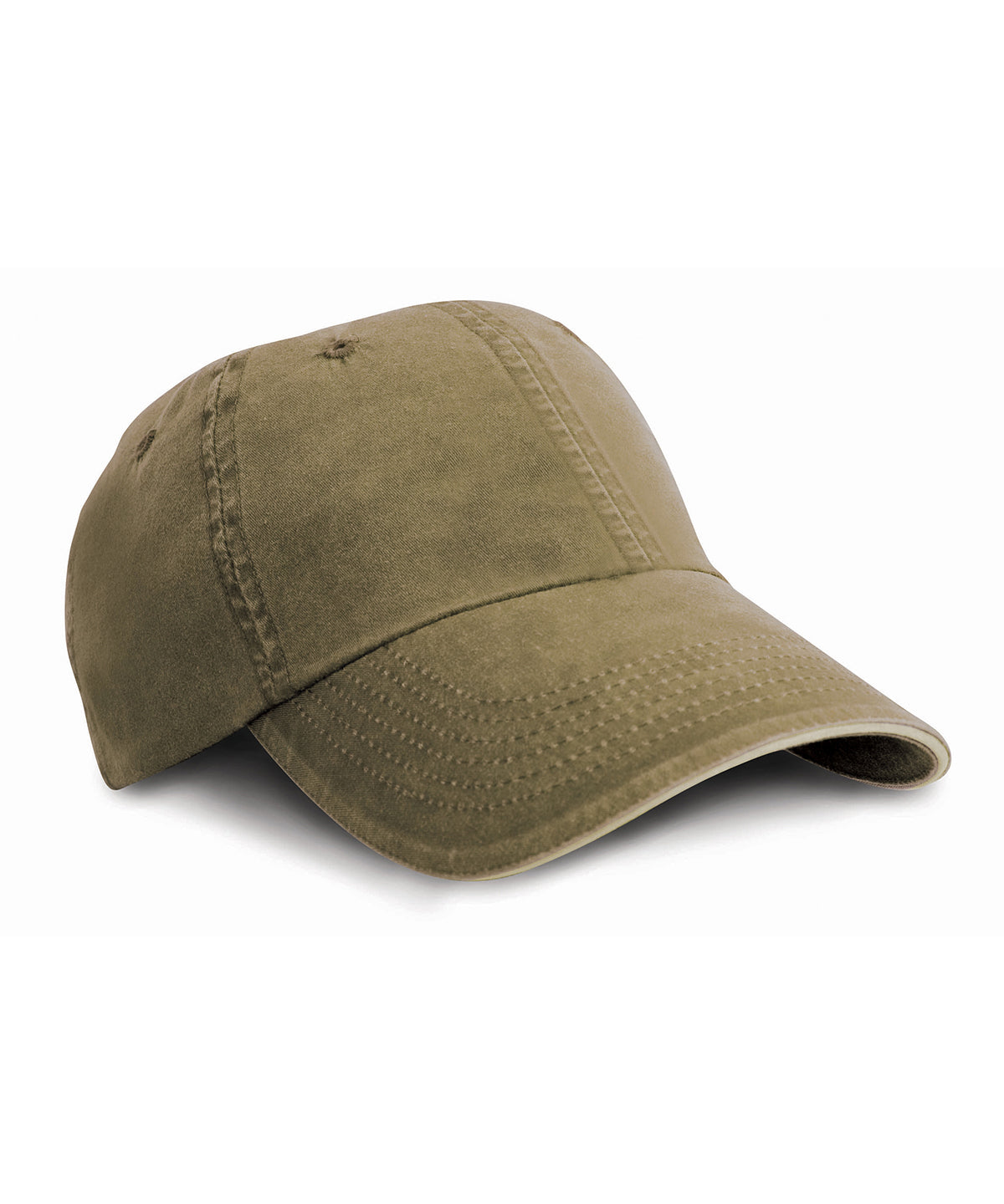 Fine Line Cotton Cap with Contrasting Sandwich Peak