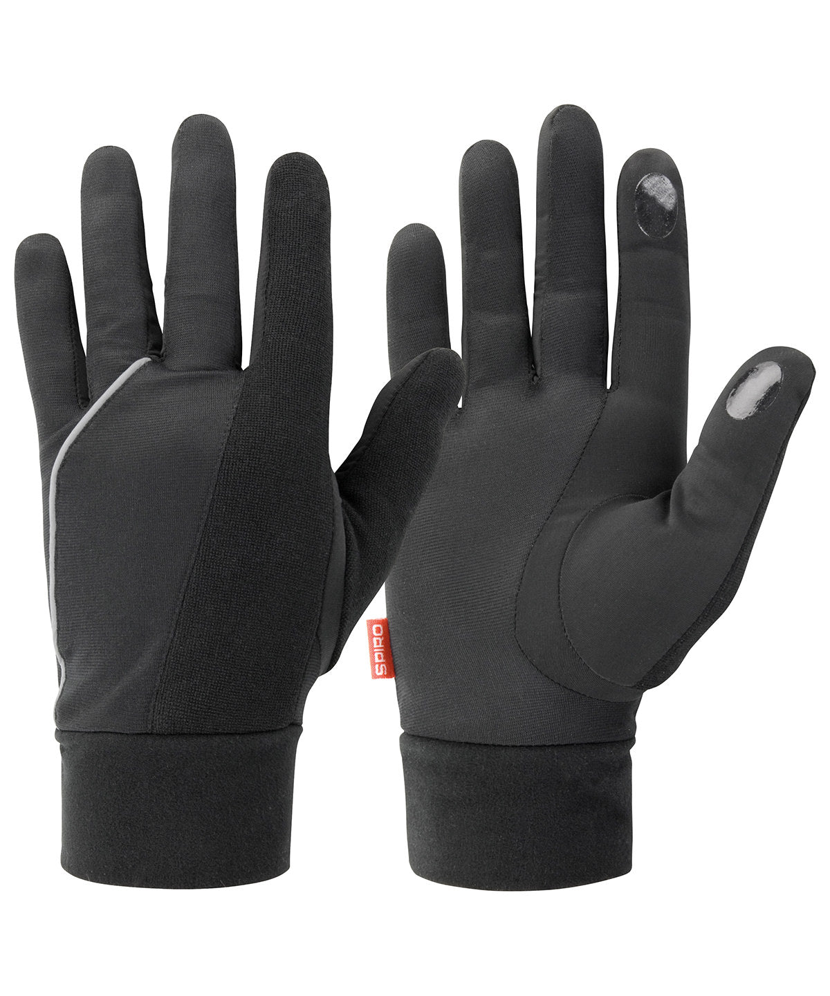 Elite Running Gloves Black Lightweight MediaFriendly