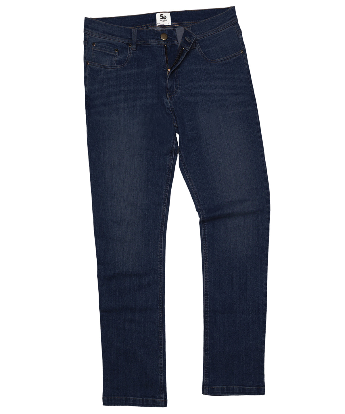 Leo Straight Fit Stretch Denim Jeans Mens Trousers