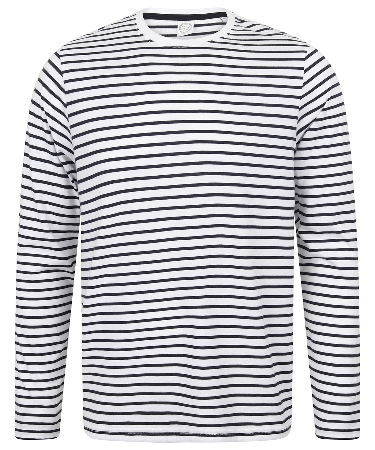 WhiteOxford Navy Unisex LongSleeved Striped TShirt
