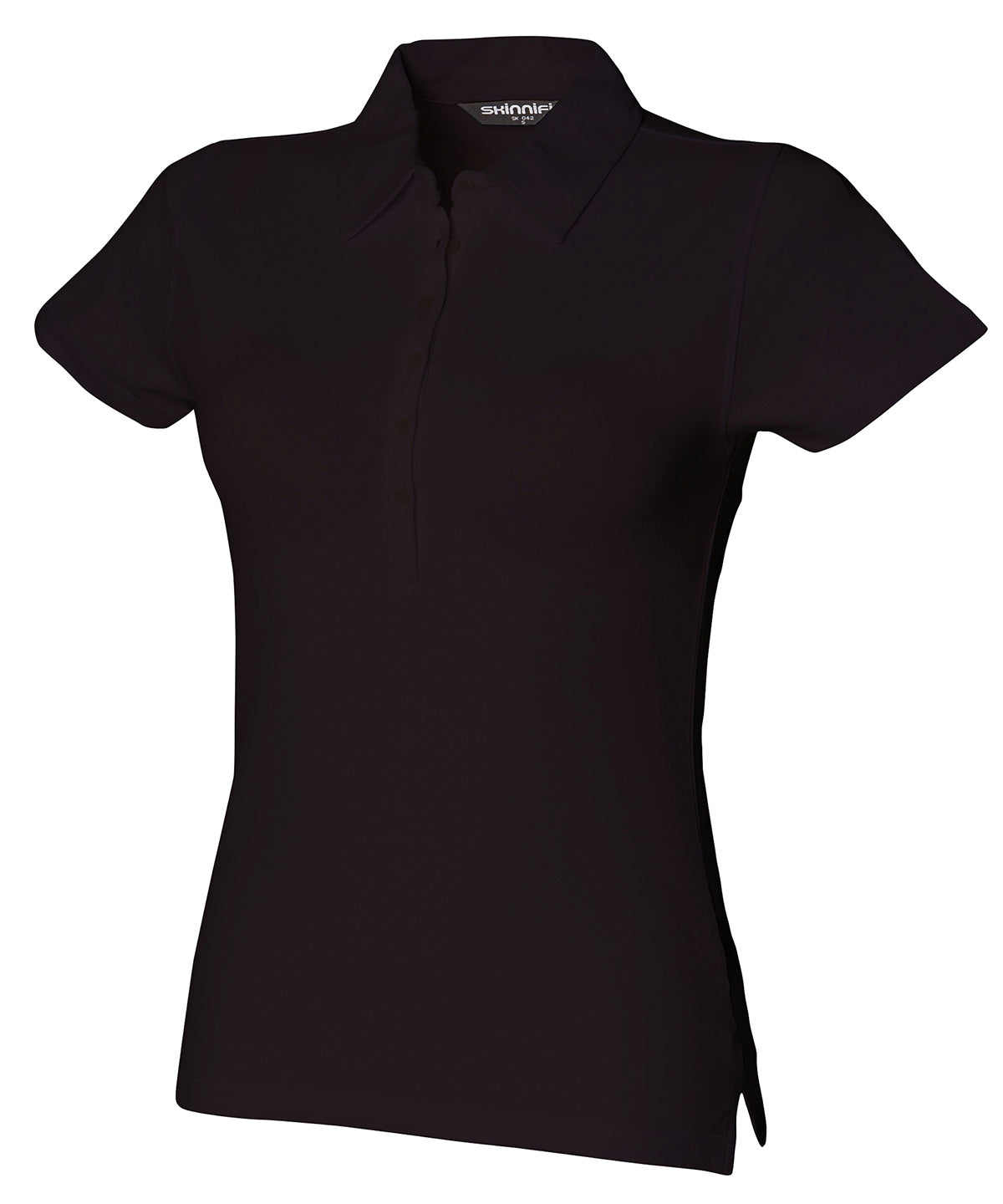 Black Womens Short Sleeve Stretch Polo Shirt Trendy and Comfortable