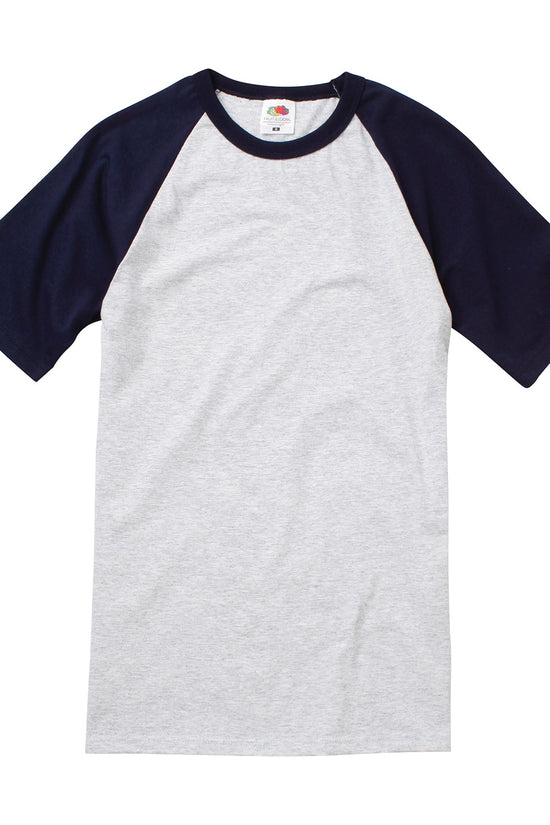 Fruit of the Loom Baseball TShirt with Contrast Sleeves