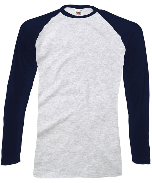 Mens Long Sleeve Baseball TShirt by Fruit of the Loom