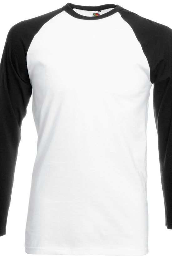 Mens Long Sleeve Baseball TShirt by Fruit of the Loom