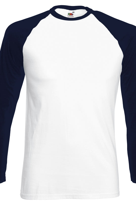 Mens Long Sleeve Baseball TShirt by Fruit of the Loom