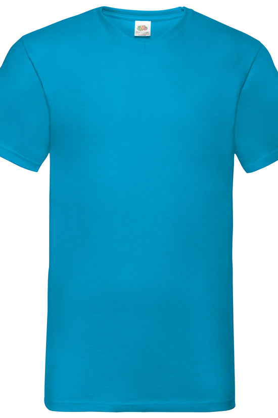 Mens Valueweight VNeck TShirts CottonLycra Rib Various Colors
