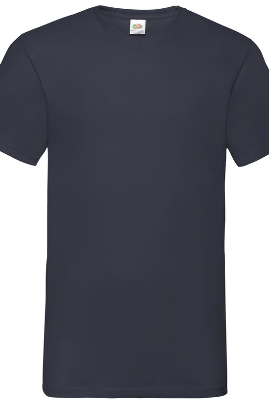 Mens Valueweight VNeck TShirts CottonLycra Rib Various Colors