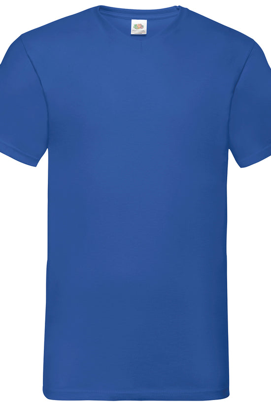 Mens Valueweight VNeck TShirts CottonLycra Rib Various Colors