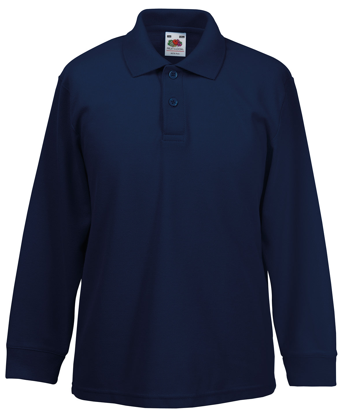 Kids Long Sleeve 6535 Polo Shirt Fruit of the Loom