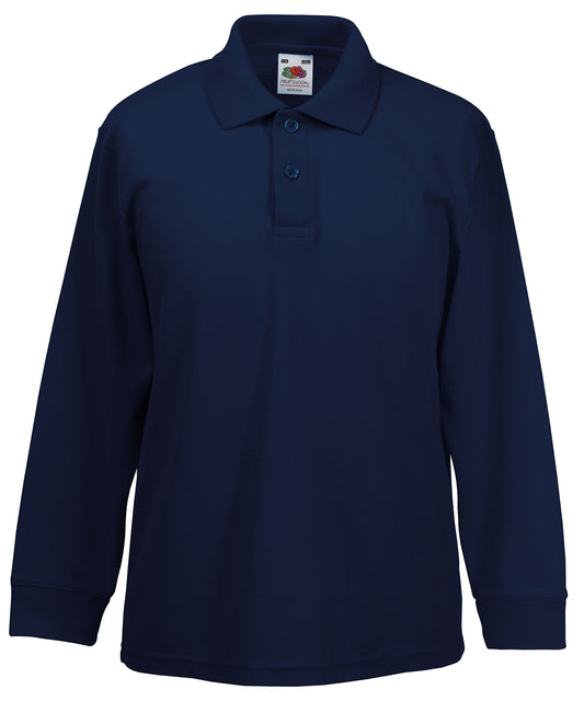 Kids Long Sleeve 6535 Polo Shirt Fruit of the Loom