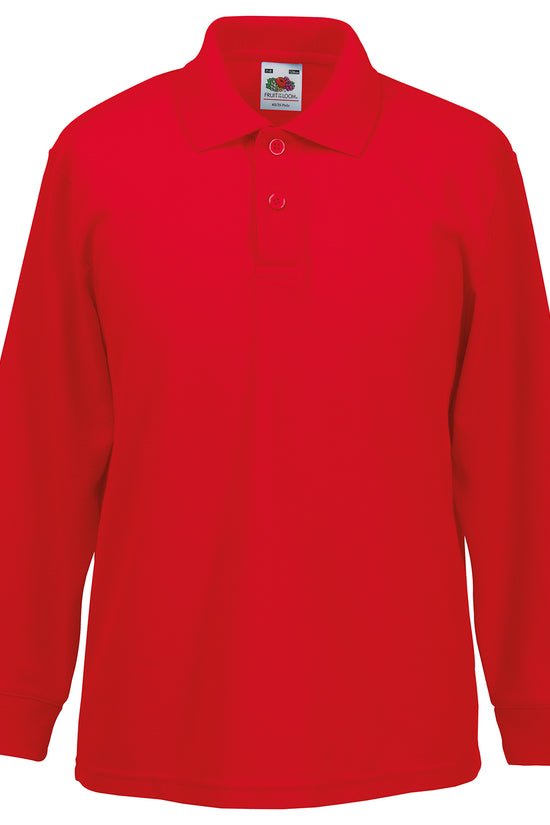 Kids Long Sleeve 6535 Polo Shirt Fruit of the Loom