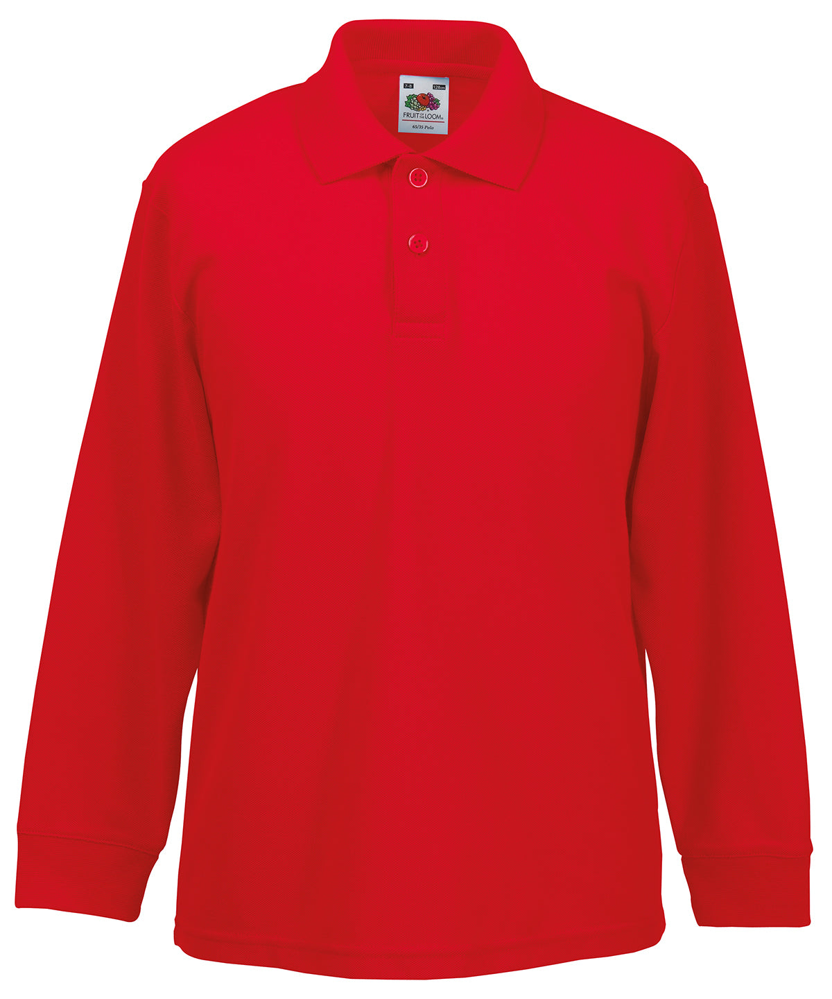 Kids Long Sleeve 6535 Polo Shirt Fruit of the Loom