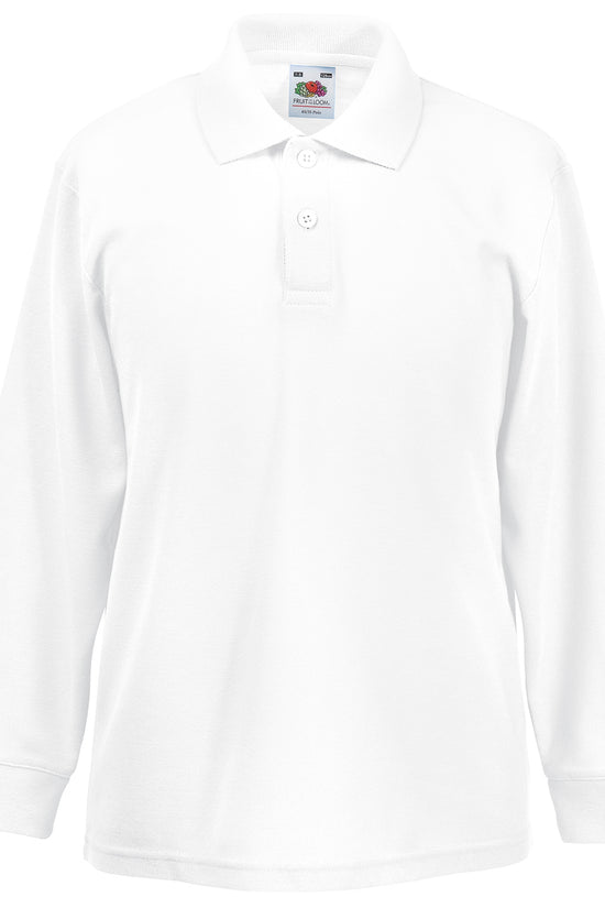 Kids Long Sleeve 6535 Polo Shirt Fruit of the Loom