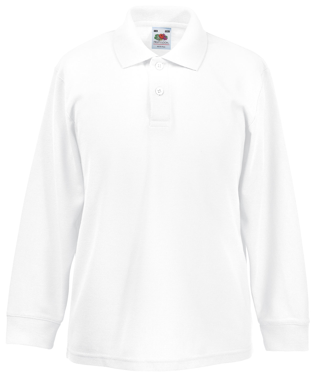 Kids Long Sleeve 6535 Polo Shirt Fruit of the Loom