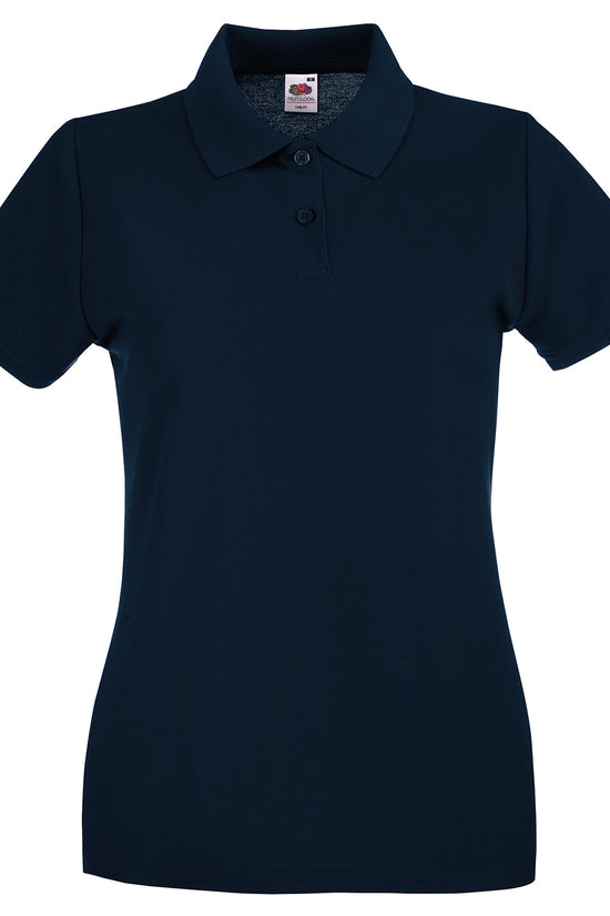 Womens Premium Cotton Polo Shirt with Shaped Side Seams