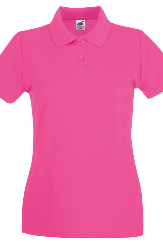 Womens Premium Cotton Polo Shirt with Shaped Side Seams