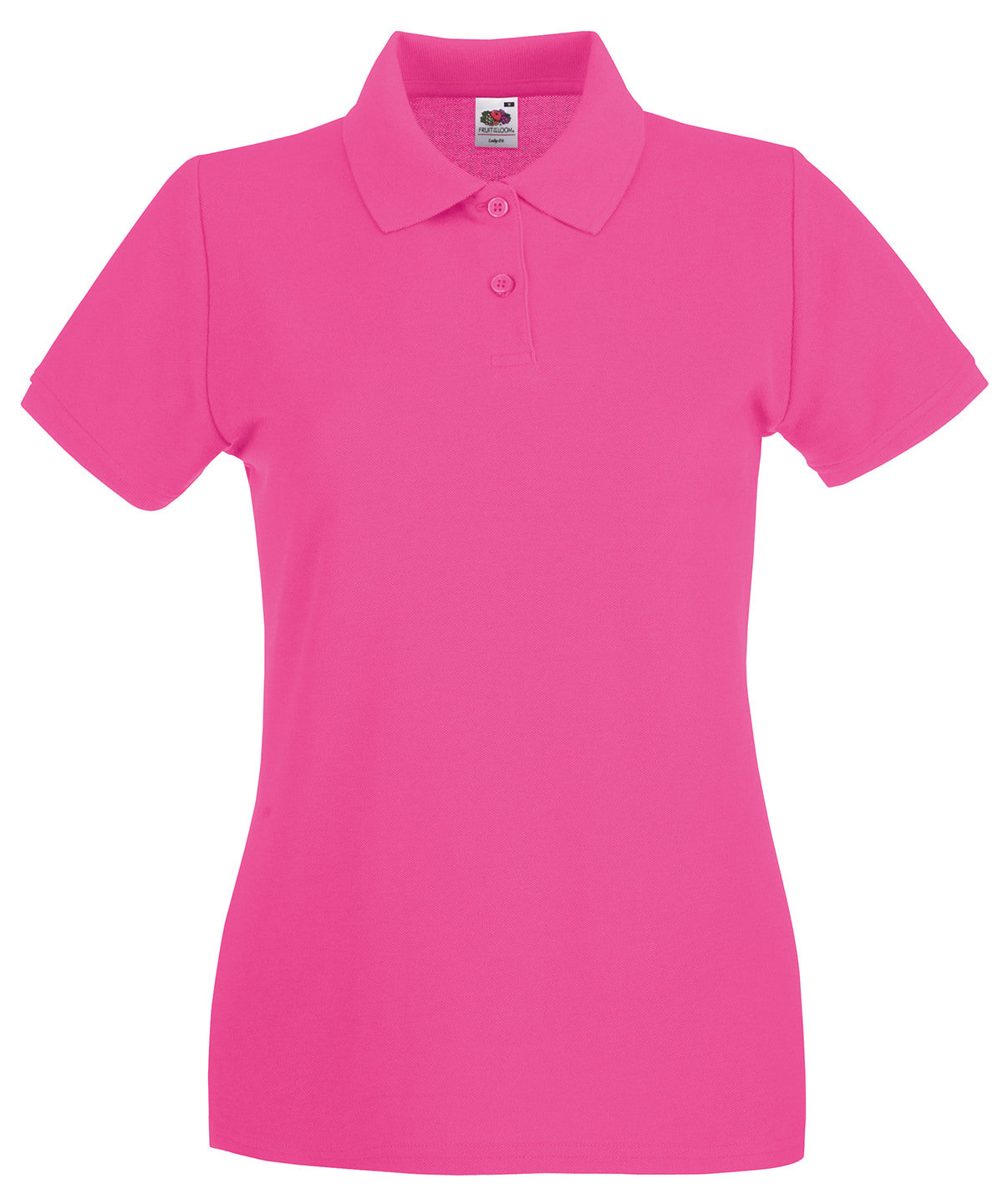 Womens Premium Cotton Polo Shirt with Shaped Side Seams