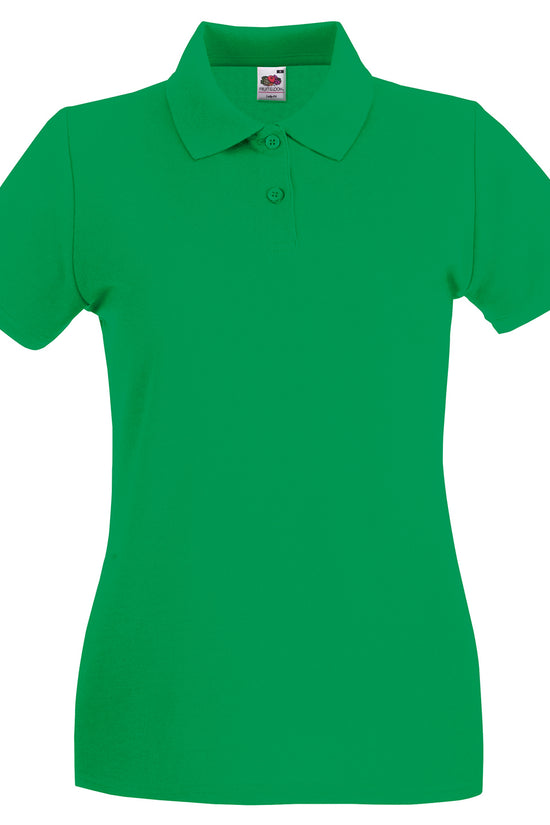 Womens Premium Cotton Polo Shirt with Shaped Side Seams