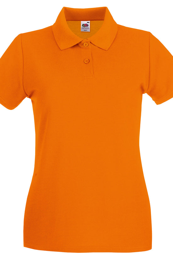 Womens Premium Cotton Polo Shirt with Shaped Side Seams