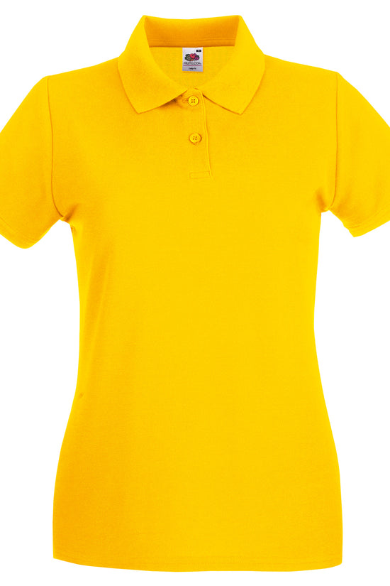 Womens Premium Cotton Polo Shirt with Shaped Side Seams