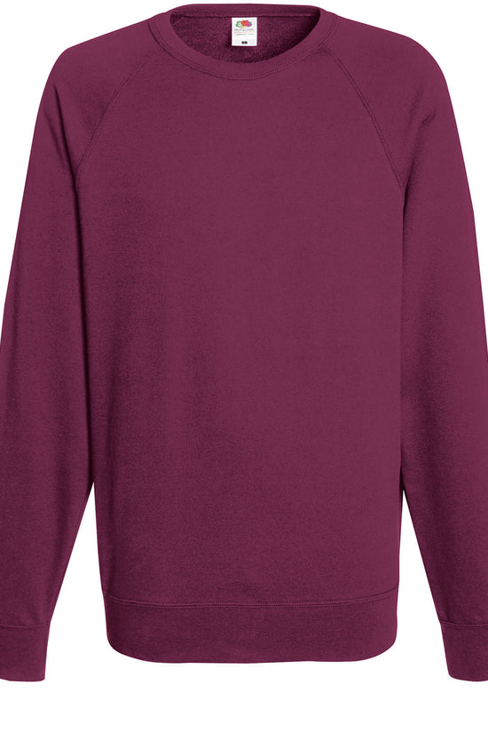 Mens Lightweight Raglan Sweatshirt Fruit of the Loom Sweatshirts