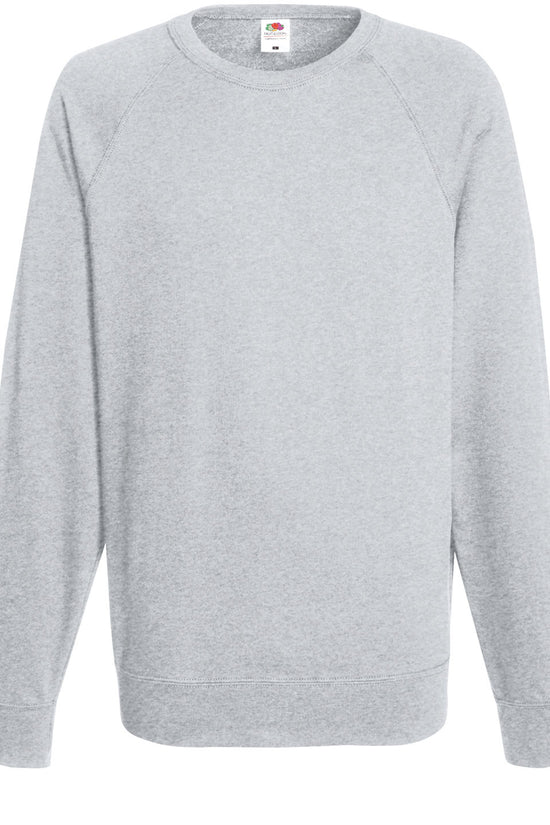 Mens Lightweight Raglan Sweatshirt Fruit of the Loom Sweatshirts