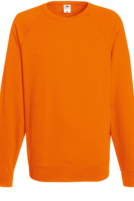 Mens Lightweight Raglan Sweatshirt Fruit of the Loom Sweatshirts