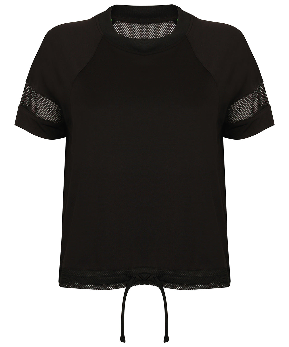 Tombo Womens Mesh Panel TShirt with Drawstring Hem