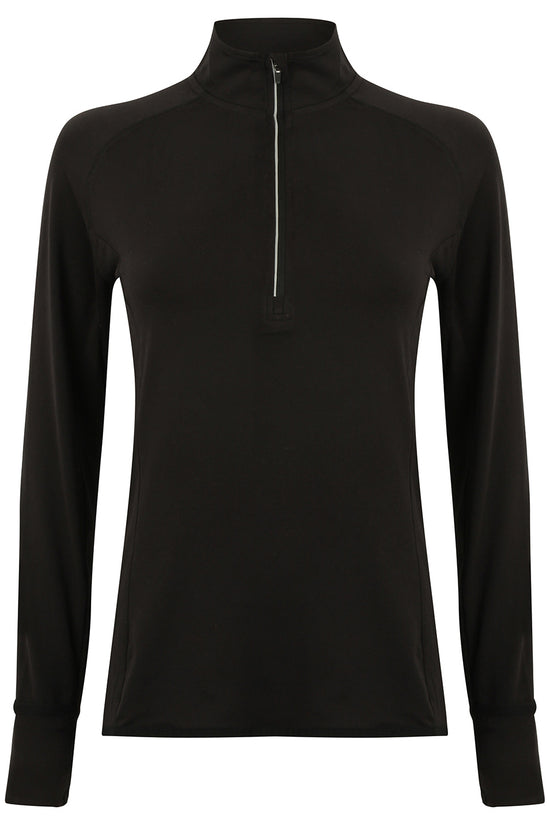 Tombo Womens 14 Zip Long Sleeve Activewear Top with Reflective Details