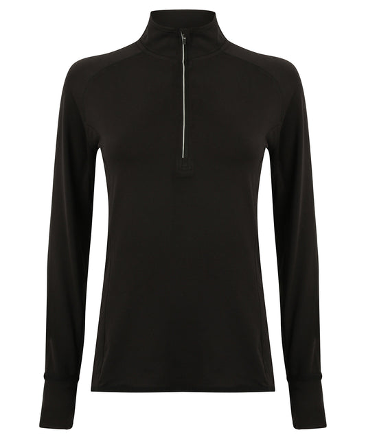 Tombo Womens 14 Zip Long Sleeve Activewear Top with Reflective Details