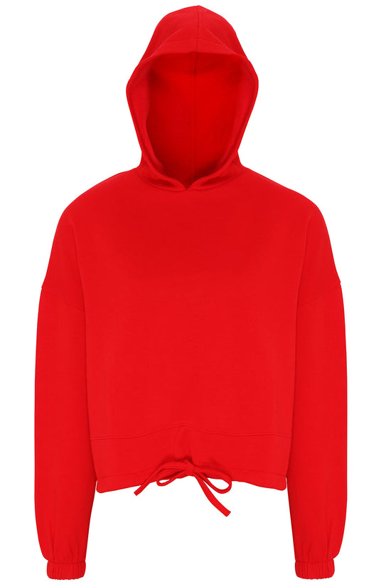 TriDri Cropped Oversize Hoodie for Women Drawcord Waist