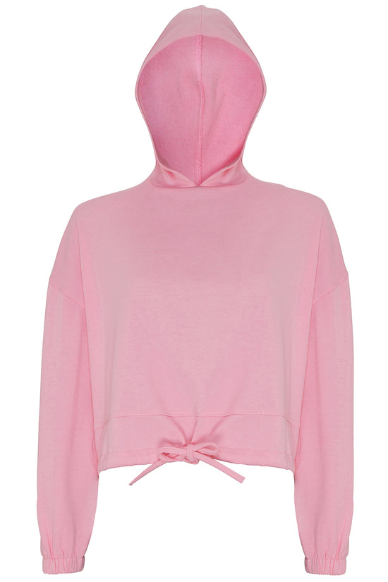 TriDri Cropped Oversize Hoodie for Women Drawcord Waist