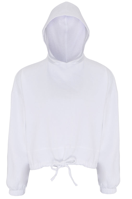 TriDri Cropped Oversize Hoodie for Women Drawcord Waist