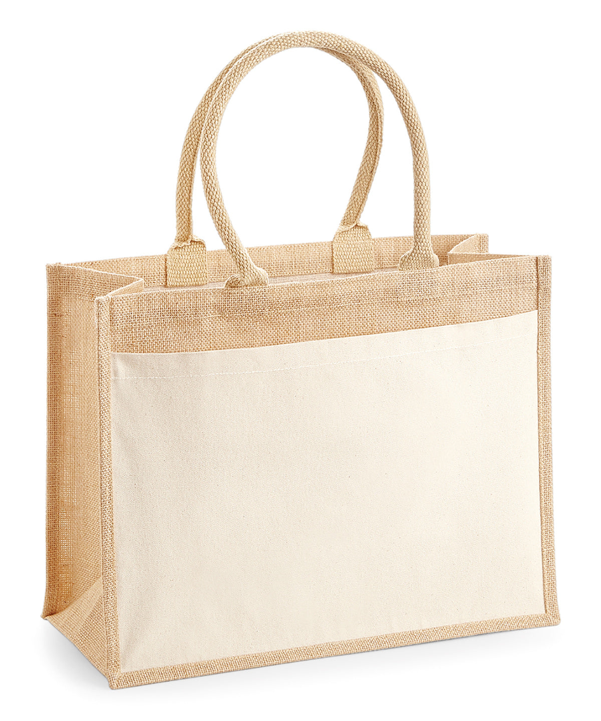 Westford Mill Cotton Pocket Jute Shopper Bag Unisex Adult Summer Luggage