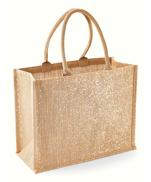 Westford Mill Shimmer Jute Shopper Bag Unisex Adult Christmas Luggage