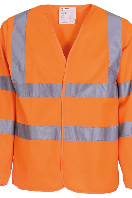 Yoko HiVis Long Sleeve Waistcoat HVJ200 Class 3 Safety Vest
