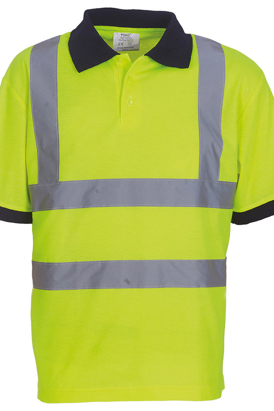 High Visibility Short Sleeve Polo Shirt with Reflective Bands