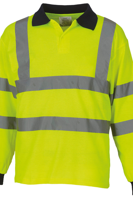 Yoko Hivis Long Sleeve Polo Shirt Safetywear Plus Sizes
