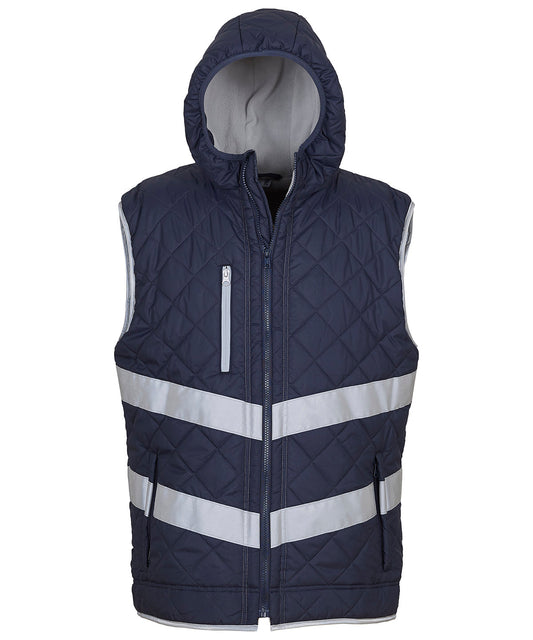 Yoko HiVis Kensington Hooded Gilet HV007 Unisex Safetywear