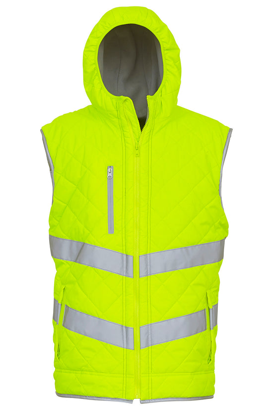 Yoko HiVis Kensington Hooded Gilet HV007 Unisex Safetywear