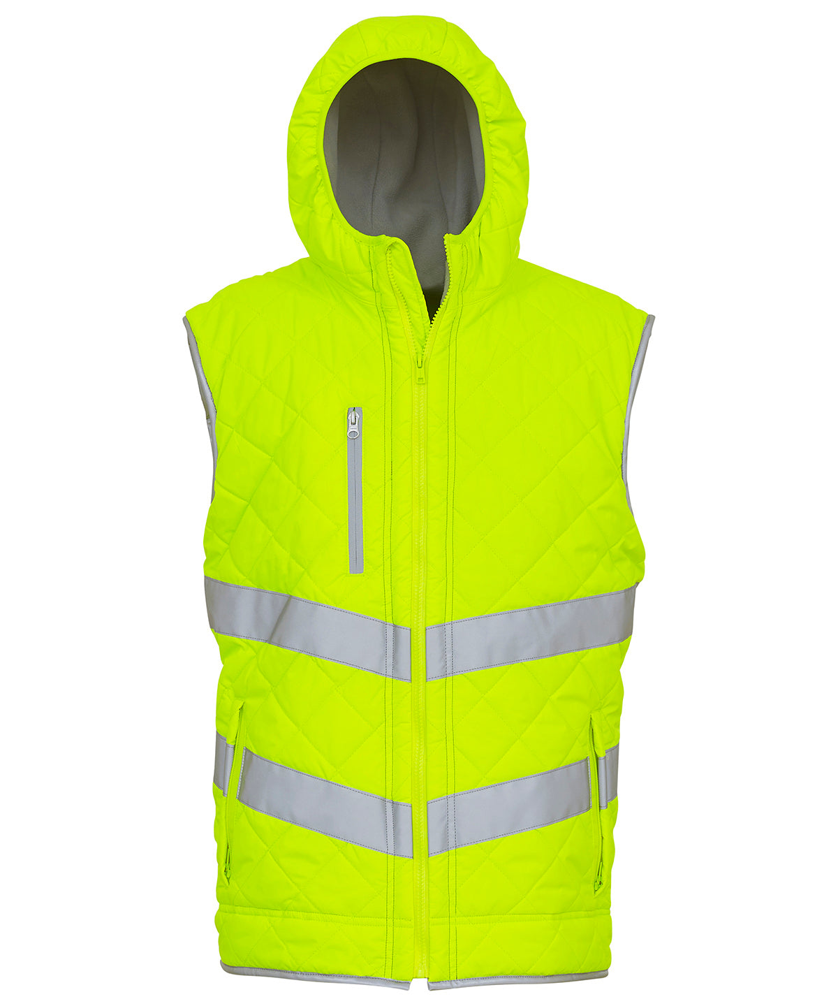 Yoko HiVis Kensington Hooded Gilet HV007 Unisex Safetywear