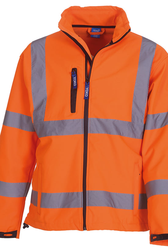 Yoko HiVis Softshell Jacket for Men Safetywear Plus Sizes