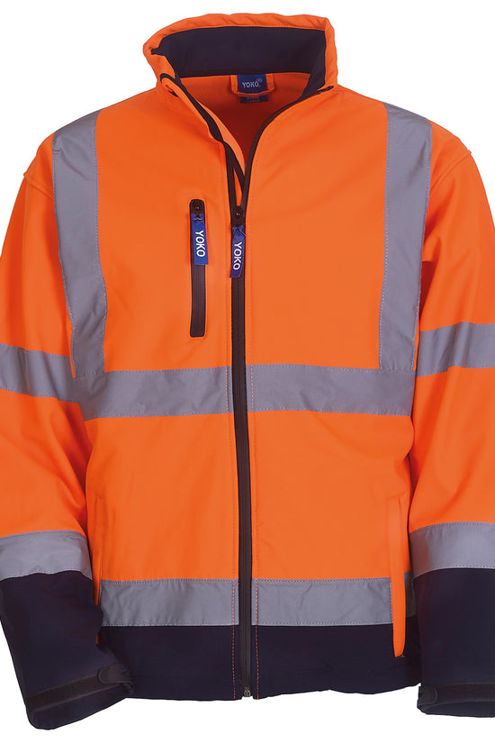 Yoko HiVis Softshell Jacket for Men Safetywear Plus Sizes