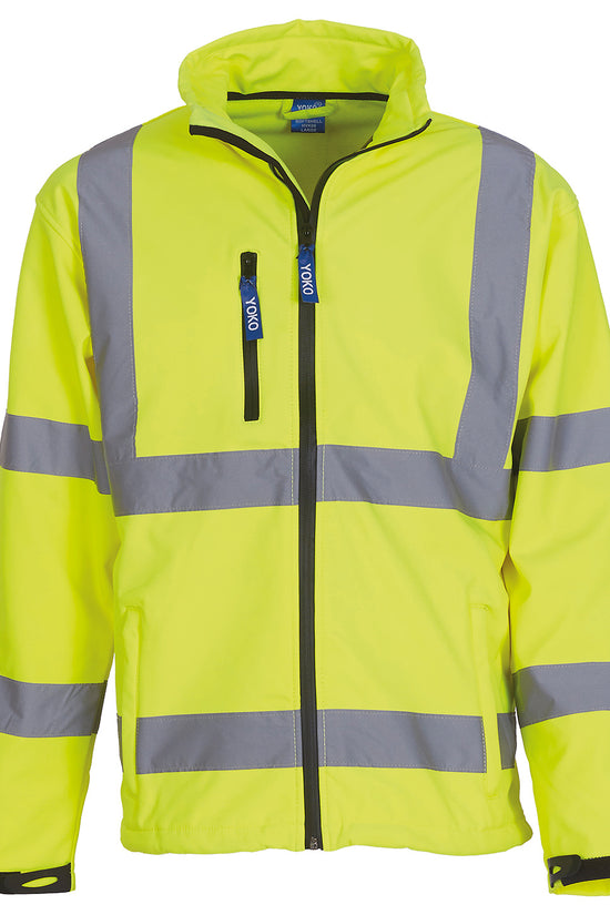 Yoko HiVis Softshell Jacket for Men Safetywear Plus Sizes