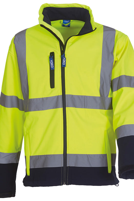 Yoko HiVis Softshell Jacket for Men Safetywear Plus Sizes