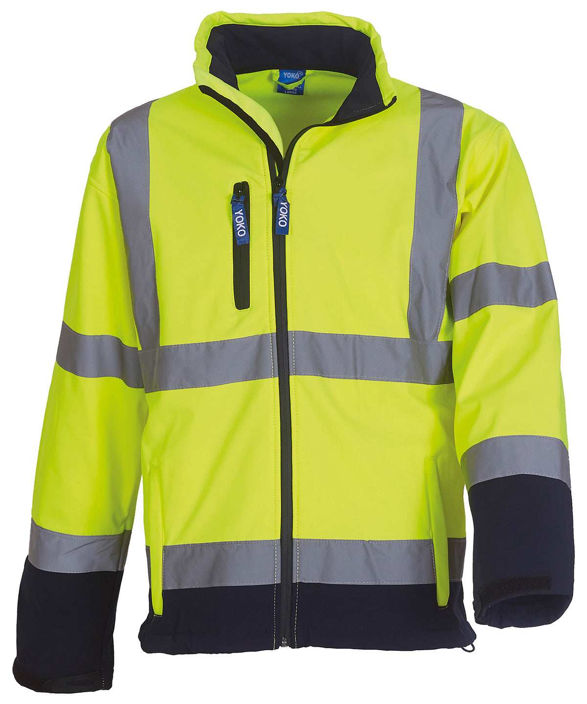 Yoko HiVis Softshell Jacket for Men Safetywear Plus Sizes