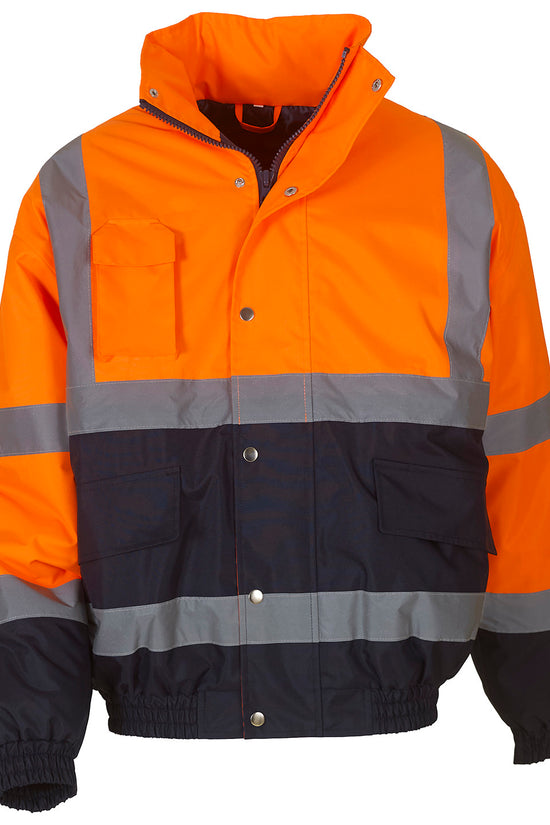 Yoko HiVis TwoTone Bomber Jacket HVP218 Safetywear Plus Sizes