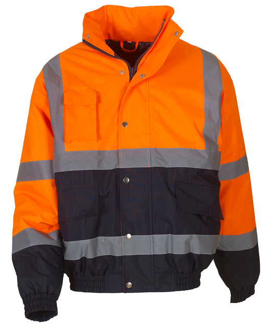 Yoko HiVis TwoTone Bomber Jacket HVP218 Safetywear Plus Sizes