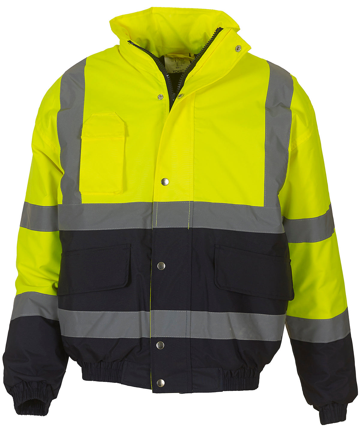 Yoko HiVis TwoTone Bomber Jacket HVP218 Safetywear Plus Sizes